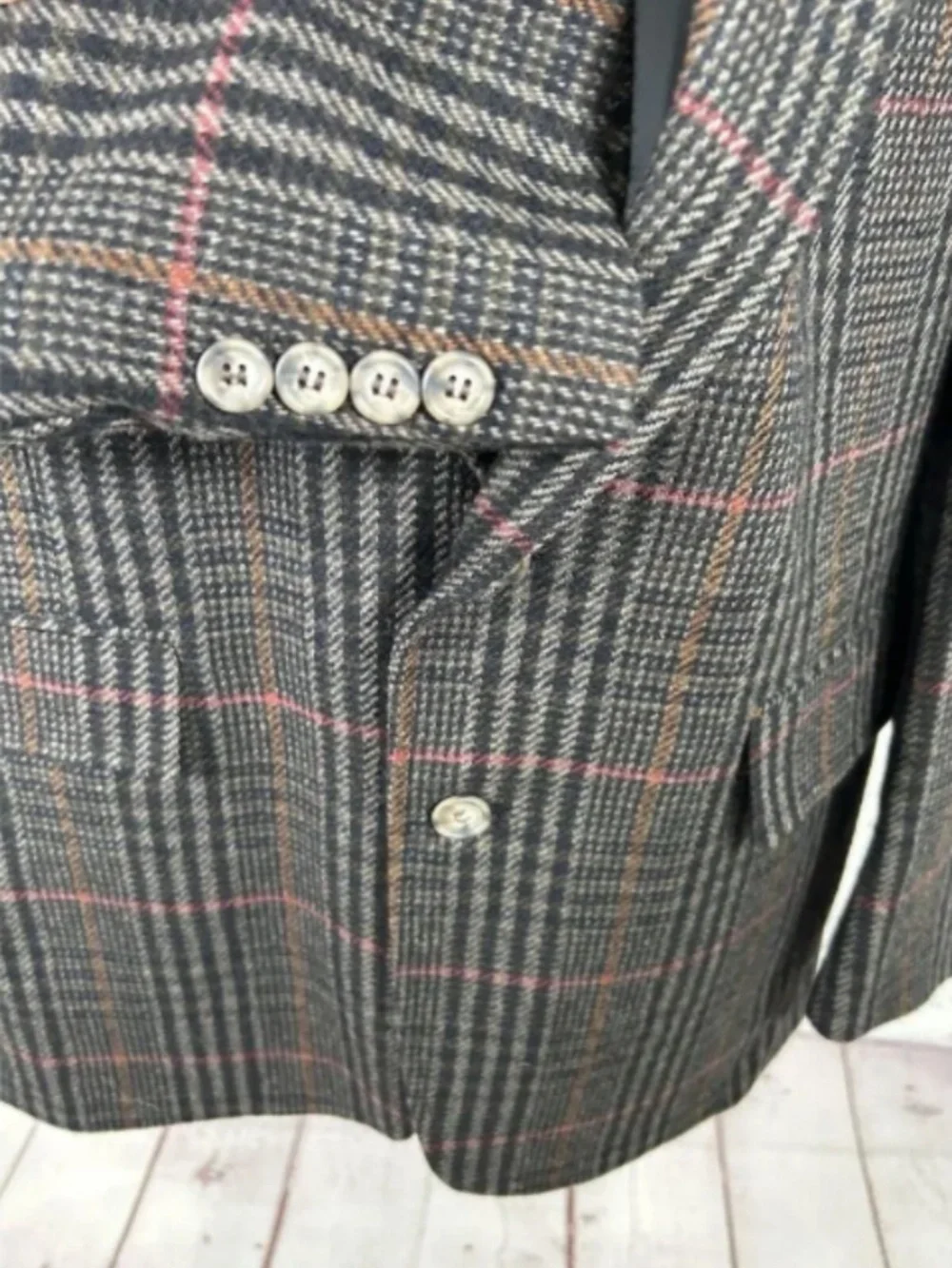 VTG Evan Picone 100% Wool Plaid Blazer Jacket Men’s 40R Woolmark USA